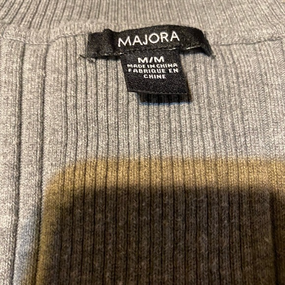 Gray Ribbed Women's Sweater - Picture 3 of 6